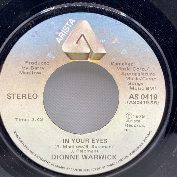 Dionne Warwick In Your Eyes /I’ll Never Love This Way Again Vinyl Record 7” - Picture 5 of 7